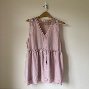 Banana Republic Silk Button Down Tunic Tank Top Blouse